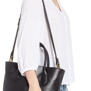 J.Crew- - Harper navy leather Tote